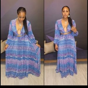 Tropical Two Piece Maxi Skirt Set